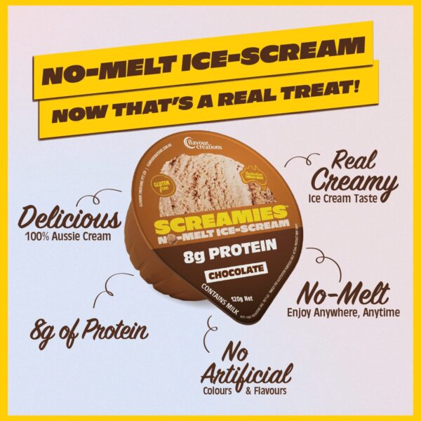 SCREAMIES 8g Protein Chocolate No-Melt Ice-Scream - Image 3