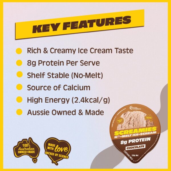 SCREAMIES 8g Protein Chocolate No-Melt Ice-Scream - Image 4
