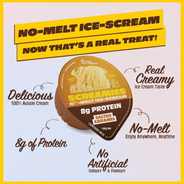 SCREAMIES 8g Protein Salted Caramel No-Melt Ice-Scream - Image 3